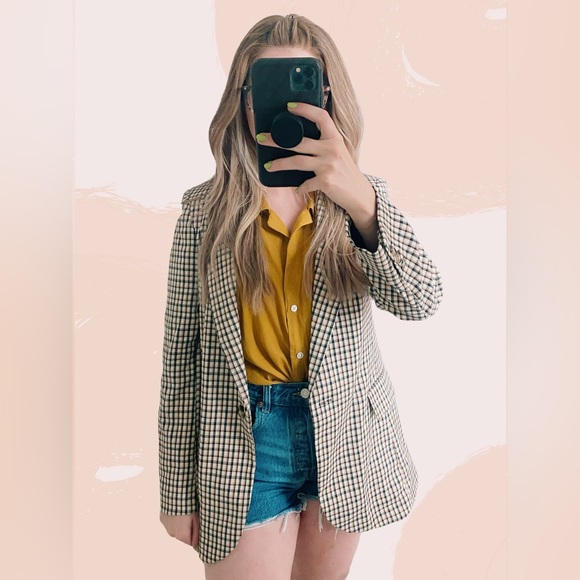 Marled Plaid Blazer - Picture 2 of 5